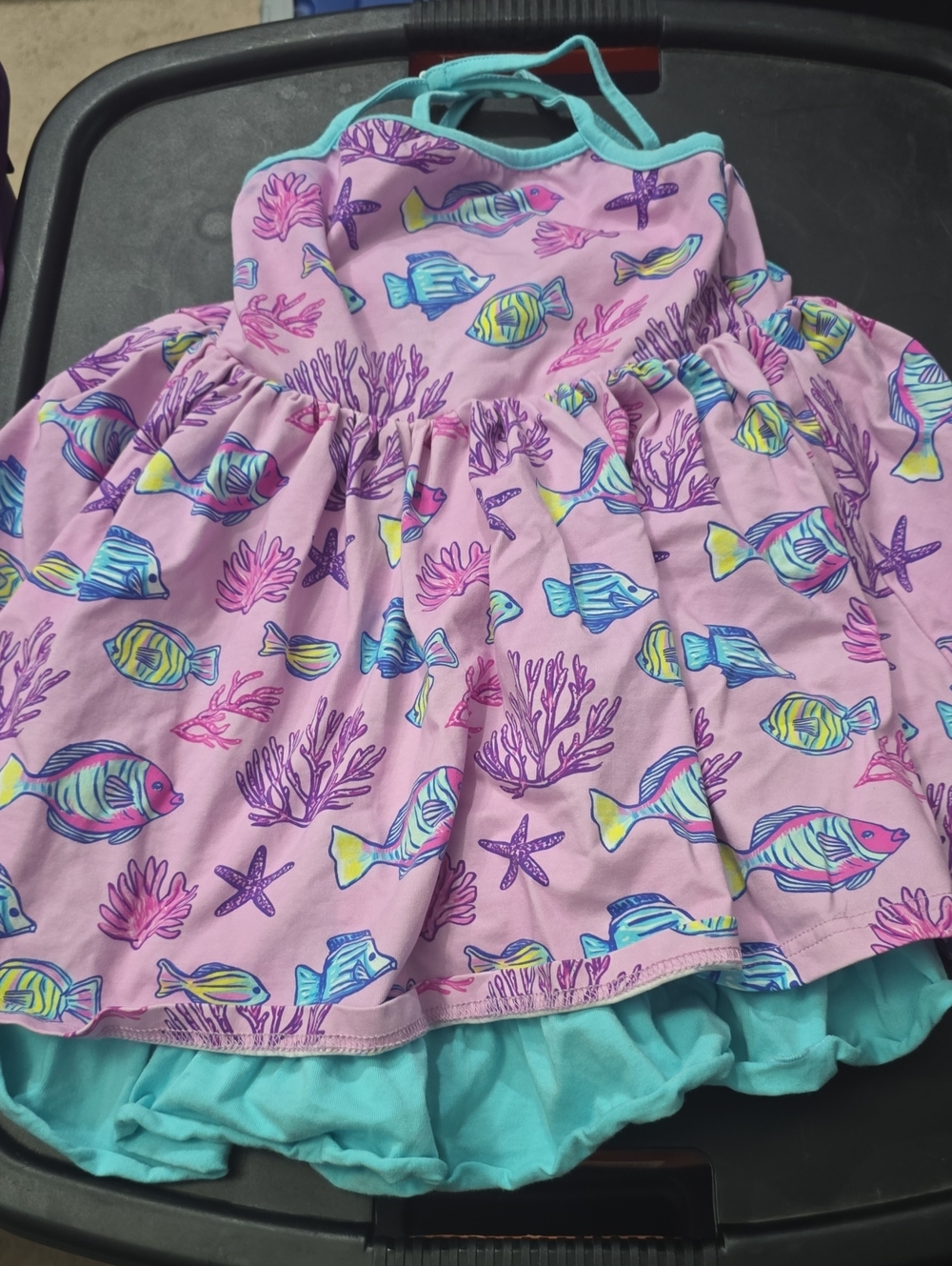 Smocked Sweets Under The Sea Layered Dress. 24 Months. GUC [Flaw]